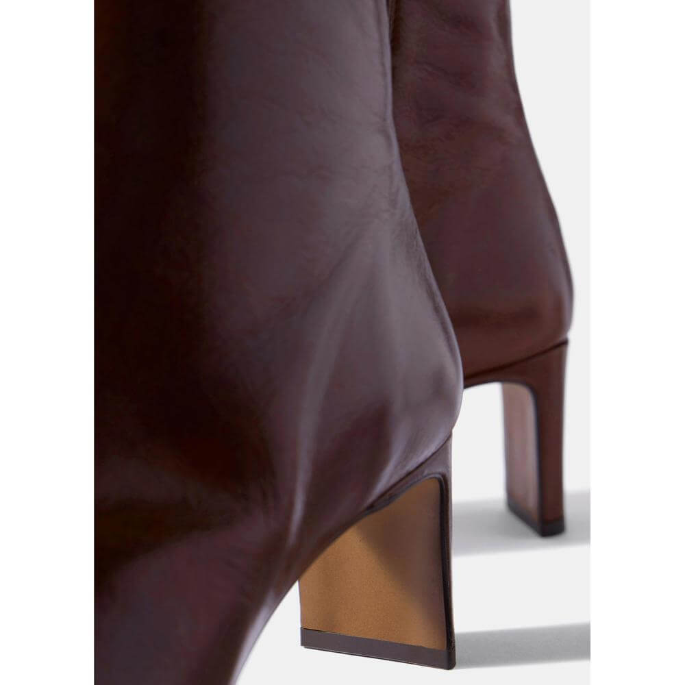 Mint Velvet Macy Brown Leather Ankle Boots